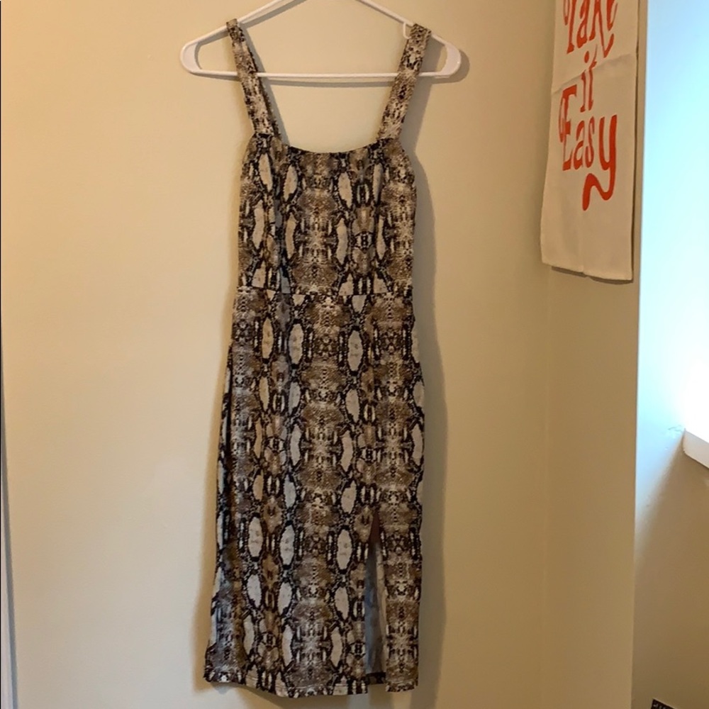 Snake Bodycon Midi Dress